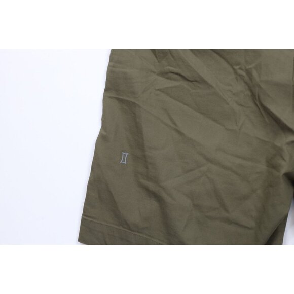 Kit & Ace Mens Size 32 Distressed Flat Front Above Knee Tech Chino Shorts Olive - Picture 13 of 13